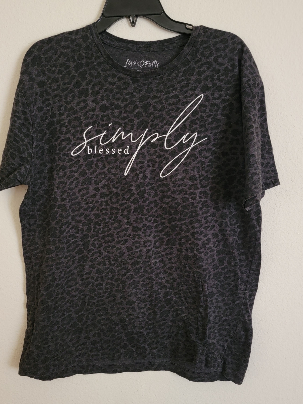 Simply Blessed' Black Leopard Tee